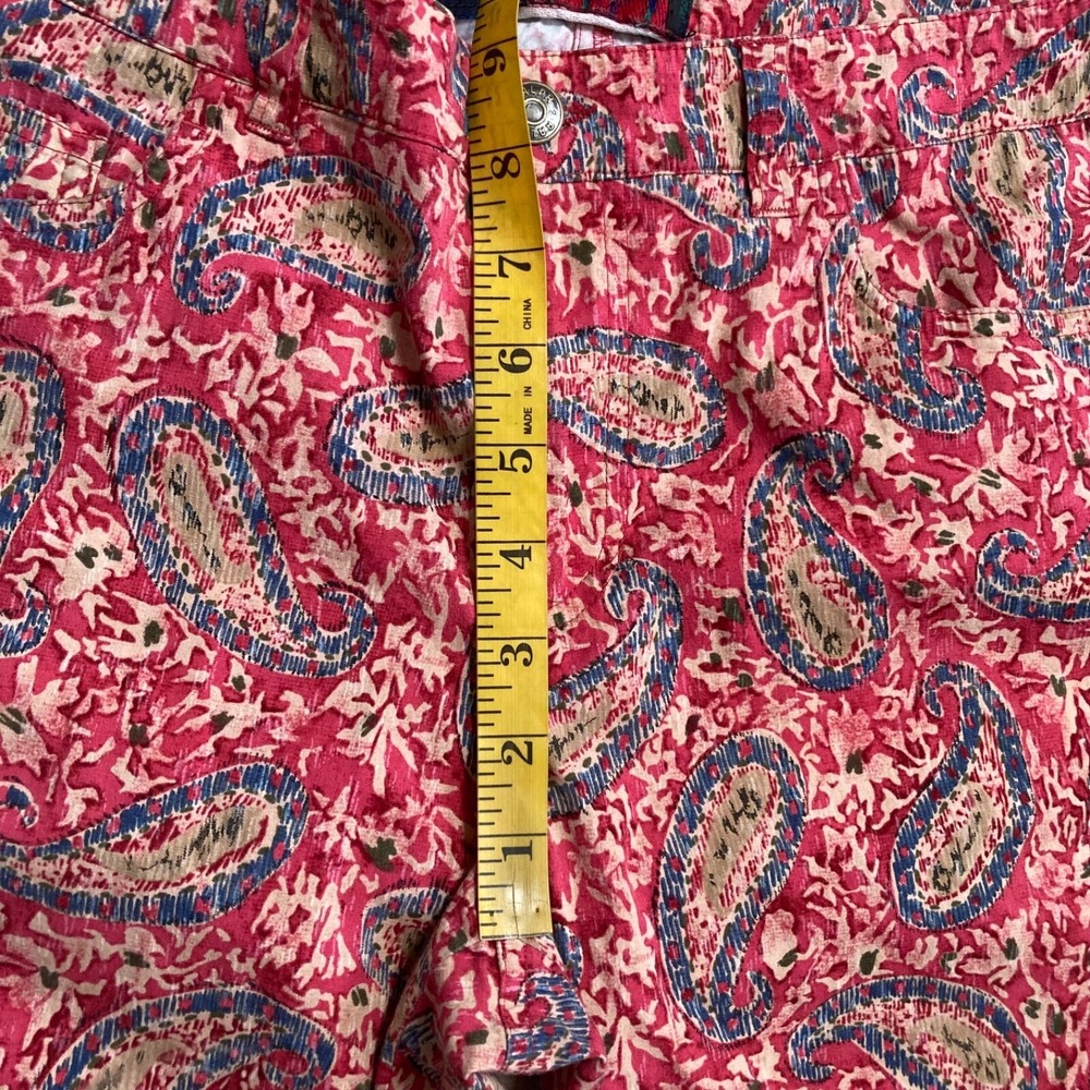 Ralph Lauren Capri Pants Womens 6 Pink Paisley Ankle Crop Boho Slim - Picture 5 of 10